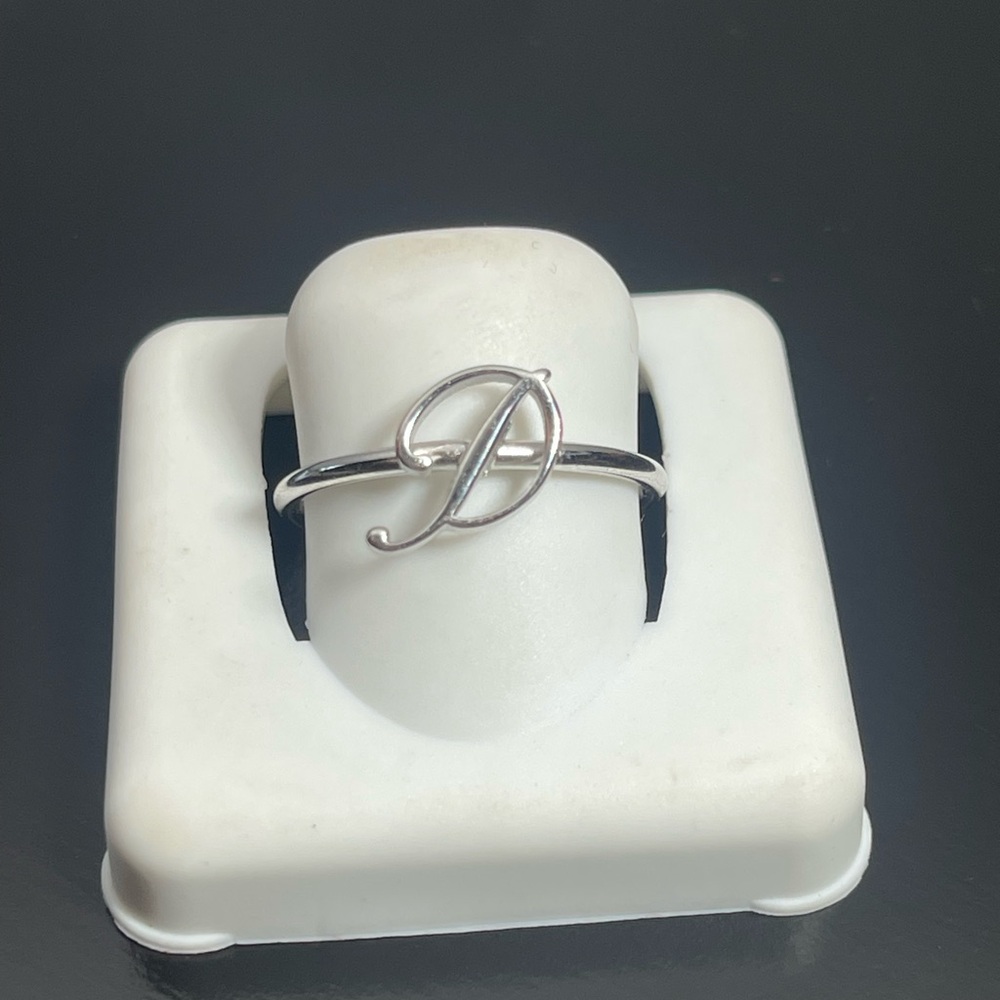 Elegant Silver Initial Ring - image 1